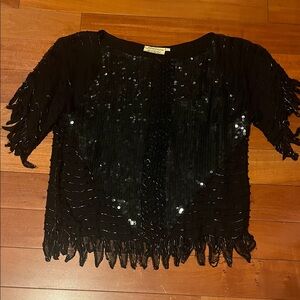 Vintage black beaded shirt